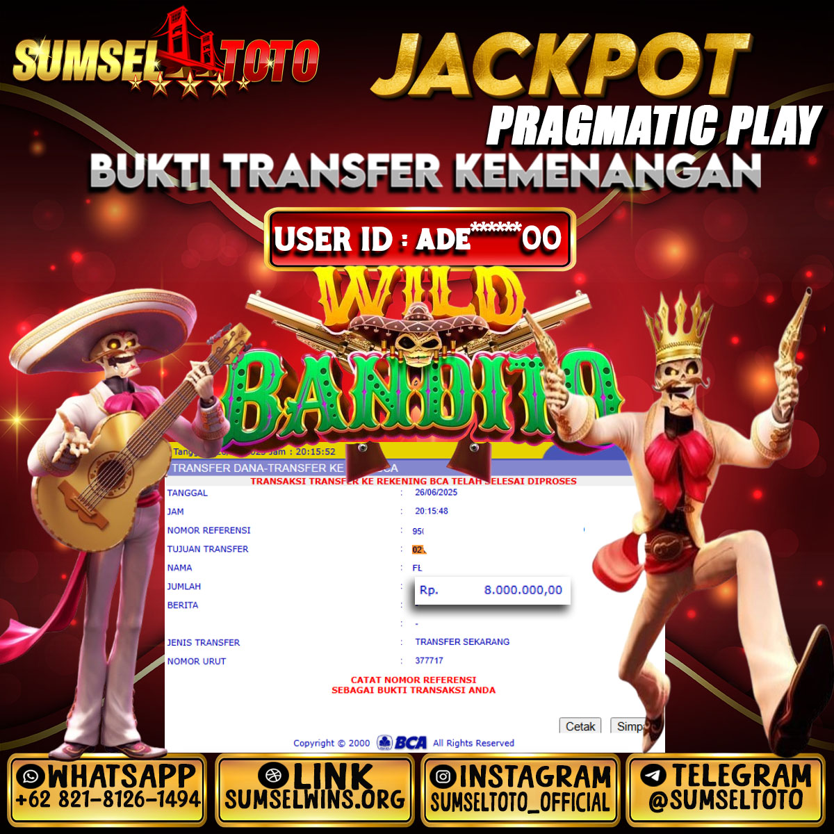 SUMSELTOTO JACKPOT LUCKY NEKO Rp.20,500,000.,- LUNAS